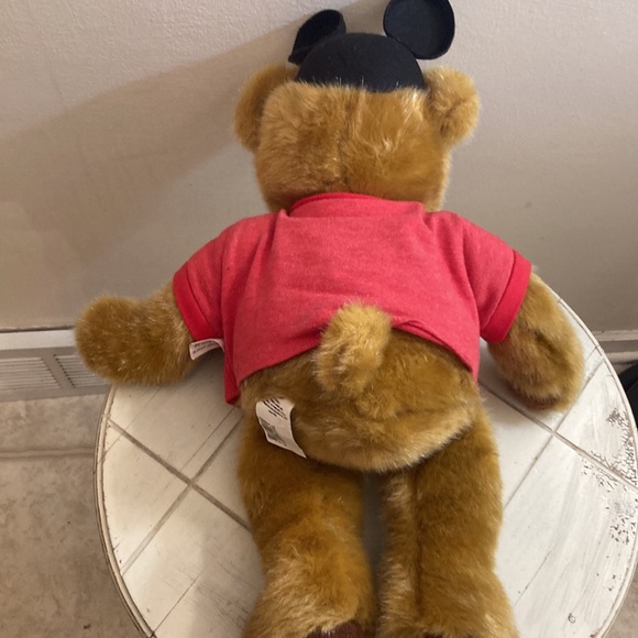 Walt Disney store Plush bear wearing Mickey Mouse ears and Mickey Mouse shirt - Picture 7 of 8